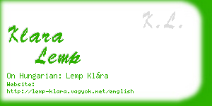klara lemp business card